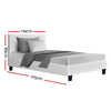 Artiss Neo PU Leather Bed Frame - White King Single