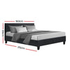 Artiss Neo Fabric Bed Frame - Charcoal Queen