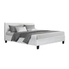 Artiss Neo PU Leather Bed Frame - White Queen