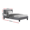 Artiss Neo Fabric Bed Frame - Grey Single