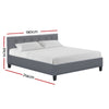 Soho Bed Frame Fabric - Grey King