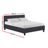 Soho Bed Frame Fabric - Charcoal Queen