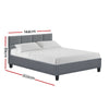 Tino Bed Frame Fabric - Grey Double