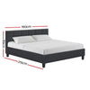 Tino Bed Frame Fabric - Charcoal King