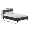 Tino Bed Frame Fabric - Charcoal King Single