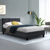 Tino Bed Frame Fabric - Charcoal Single