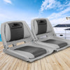 Seamanship Set of 2 Folding Swivel Boat Seats - Grey & Charcoal