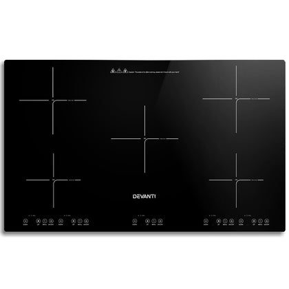 Devanti Induction Cooktop 90cm Electric Hob Stove Cooker Ceramic Black Glass