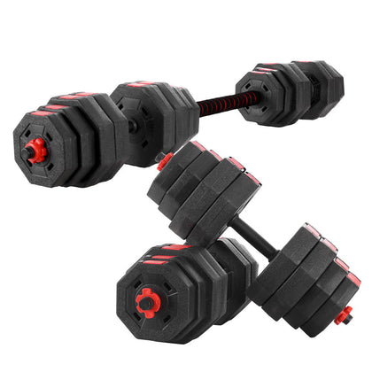 40KG 2-in-1 Dumbbell Barbell Set Adjustable Dumbbells Weights Home Gym Fitness