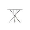 Artiss Round Dining Table 4 Seater 90cm Tempered Glass Clear Chrome Steel Legs Cross Cafe Kitchen Tables