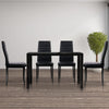 Artiss Astra 5-Piece Dining Table and Chairs Sets - Black