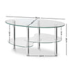 Artiss 3 Tier Coffee Table - Glass