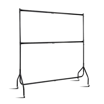 6FT Double Metal Garment Display Rail - Black