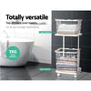 2 Tier Wire Storage Shelf Laundry Basket Hamper Metal Clothes Rack Shelves Trolley Organiser