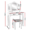 Artiss Dressing Table with Mirror - White