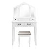 Artiss Dressing Table with Mirror - White