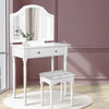 Artiss Dressing Table Stool Mirror Drawer Makeup Jewellery Cabinet Organizer