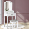 Artiss Dressing Table Stool Mirror Drawer Makeup Jewellery Cabinet White Desk