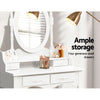 Artiss 4 Drawer Dressing Table with Mirror - White