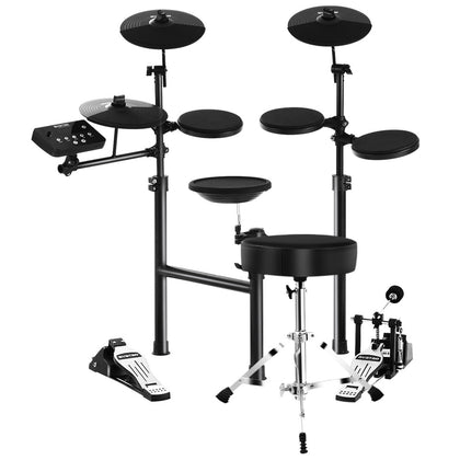 8 Piece Electric Electronic Drum Kit Drums Set Pad and Stool Kids Adults Foldable