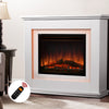 Devanti 2000W Electric Fireplace Mantle Portable Fire Log Wood Heater 3D Flame Effect White