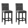 Artiss Set of 2 Provincial Style Bar Stools - Charcoal