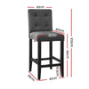 Artiss Set of 2 Provincial Style Bar Stools - Charcoal