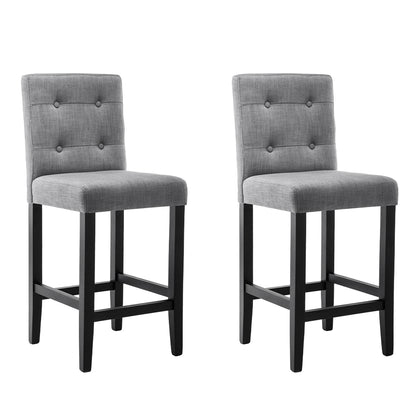 Artiss Set of 2 Provincial Style Bar Stools - Grey