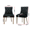 Artiss Dining Chairs Chair French Provincial Wooden Fabric Retro Cafe Black x1