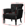 Artiss French Lorraine Chair Retro Wing - Black