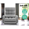 Artiss Lounge Sofa Armchair Floor Recliner Chaise Linen Light Grey