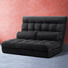 Artiss Lounge Sofa Bed 2-seater Charcoal Suede