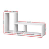 Artiss DIY L Shaped Display Shelf - White