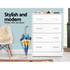 Artiss Tallboy 4 Drawers Storage Cabinet - White