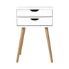 Artiss Bedside Tables Drawers Side Table Nightstand Wood Storage Cabinet White