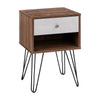 Artiss Bedside Table with Drawer - Grey & Walnut