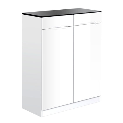 Artiss High Gloss Shoe Cabinet Rack- Black & White