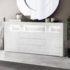 Artiss Buffet Sideboard Cabinet 3 Drawers High Gloss Storage Cupboard LED