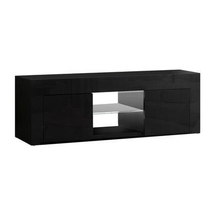 Artiss 130cm RGB LED TV Stand Cabinet Entertainment Unit Gloss Furniture Black