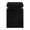 Artiss Bedside Tables Side Table 3 Drawers RGB LED High Gloss Nightstand Black