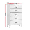 Artiss Chest of Drawers Tallboy Dresser Table Bedside Storage Cabinet Bedroom