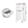 Artiss 5 Tallboy Chest of Drawers Storage Cabinet Bedside Table Dresser White