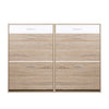 Artiss 2 Tier Shoe Cabinet - Wood