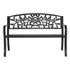 Gardeon Garden Bench Seat Chair Steel Outdoor Patio Park Lounge Furniture Black