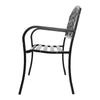 Gardeon Garden Bench Seat Chair Steel Outdoor Patio Park Lounge Furniture Black