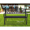 Gardeon Garden Bench Seat Chair Steel Outdoor Patio Park Lounge Furniture Black