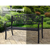 Gardeon Garden Bench Seat Chair Steel Outdoor Patio Park Lounge Furniture Black