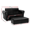 Keezi Kids Sofa Armchair Footstool Set Black Lounge Chair Children Lounge Couch