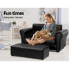 Keezi Kids Sofa Armchair Footstool Set Black Lounge Chair Children Lounge Couch