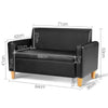 Keezi Kids Sofa Storage Armchair 2 Seater Black PU Leather Children Chair Couch